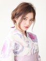 セミロング浴衣・後れ毛で魅了する小悪魔風まとめ髪