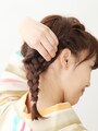 三つ編みを逆サイドに