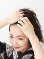 前髪の根元にもジェルを