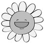 暑中見舞い　イラスト　無料　フリー　ひまわり　夏　白黒