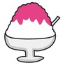 暑中見舞い　イラスト　無料　フリー　かき氷　カラー　かわいい