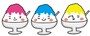 暑中見舞い　イラスト　無料　フリー　かき氷　カラー　かわいい
