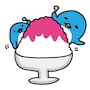 暑中見舞い　イラスト　無料　フリー　かき氷　カラー　かわいい