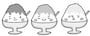 暑中見舞い　イラスト　無料　フリー　かき氷　白黒　かわいい
