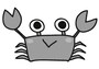暑中見舞い　イラスト　無料　フリー　かに　白黒　かわいい