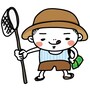 暑中見舞い　イラスト　無料　フリー　虫取り　カラー　かわいい