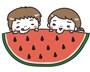 暑中見舞い　イラスト　無料　フリー　子どもたち　カラー　かわいい