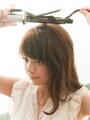 根元から巻いておくと、くしゅっとしたラフな質感が出る