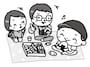 お弁当　運動会　イラスト　白黒　かわいい