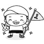 男の子　運動会　イラスト　白黒　かわいい