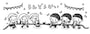 つなひき　運動会　イラスト　白黒　かわいい