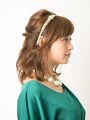 伸ばしかけに！パーティ仕様のくるりんぱハーフアップ