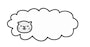 【モノクロ】羊雲風のもふもふ羊です。