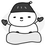 【モノクロ】華麗に滑る雪だるまです。