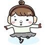 【カラー】得意げにスケートをする女の子です。