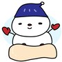 【カラー】華麗に滑る雪だるまです。