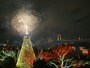 台場メモリアルツリー、お台場夜景、花火の競演