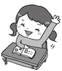 女の子　学校　イラスト　白黒　かわいい