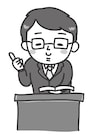 先生　学校　イラスト　白黒　かわいい