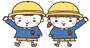 【カラー】制服を着た男の子と女の子のイラストです。