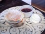 季節のフルーツソースのパンケーキ＠fluffy