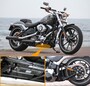 トライアングルを描く「ソフテイルフレーム」の下部には専用のサスペンションが内蔵される