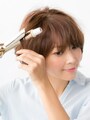 毛先のみコテで巻く