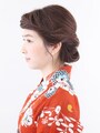 ミディアム浴衣・おくれ毛を生かした低めのまとめ髪