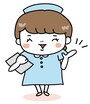 【カラー】案内をするナースの全身カットです。