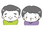 おじいちゃんとおばあちゃん　敬老の日　イラスト　カラー　かわいい
