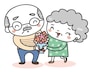 おじいちゃんとおばあちゃん　敬老の日　イラスト　カラー　かわいい