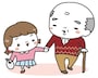  おじいちゃんと孫　敬老の日　イラスト　カラー　かわいい