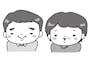 おじいちゃんとおばあちゃん　敬老の日　イラスト　白黒　かわいい