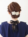 低めのまとめ髪・ロングヘアバック