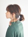 ボブヘアで簡単ひとつ結びアレンジ
