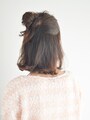 ハーフアップお団子ヘアの簡単なやり方・アレンジ方法