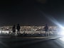 ハルカス300のヘリポートと眼下に広がる大阪の夜景
