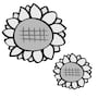 ひまわり　花　イラスト　白黒　かわいい