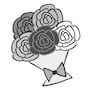 花束　イラスト　白黒　かわいい