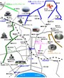 鎌倉のハイキングコース イラストマップ(出典：鎌倉紀行)