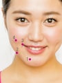 ほうれい線をうすくする「顔ツボMAP」。