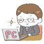 【カラー】パソコン作業をするサラリーマンです。