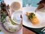 旨味が凝縮したスチームドロブスターに、 味噌風味ソースの蟹入りオムレツ