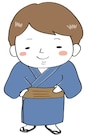 浴衣の男性　夏祭り　イラスト　カラー　かわいい