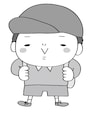 男の子　遠足　イラスト　白黒　かわいい
