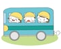 バス　遠足　イラスト　カラー　かわいい