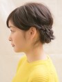 シニヨン風ロープ編みヘアアレンジ