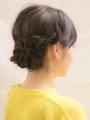 シニヨン風ロープ編みヘアアレンジ