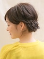 シニヨン風ロープ編みヘアアレンジ