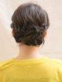 シニヨン風ロープ編みヘアアレンジ